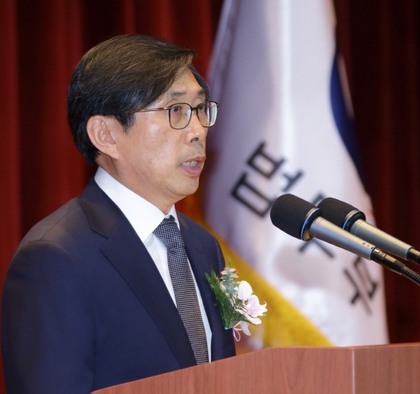 박상기 법무부장관의 취임사 모습(법무부 제공)